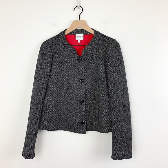 Armani Collezioni Jackets & Blazers - Armani Collezioni Tweed Red Lined Blazer Jacket 8